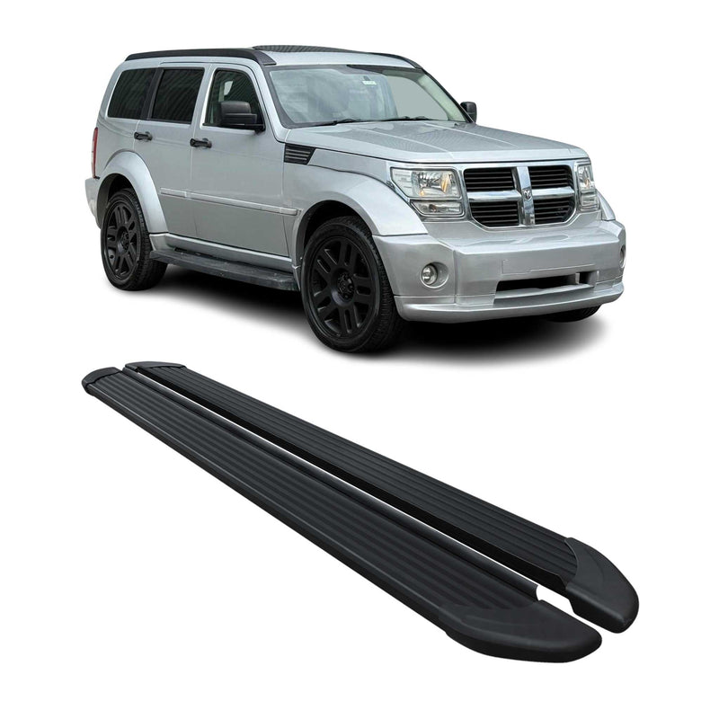 Marchepieds Latéraux pédale pour Dodge Nitro 2006-2012 2Pcs Noir Aluminium
