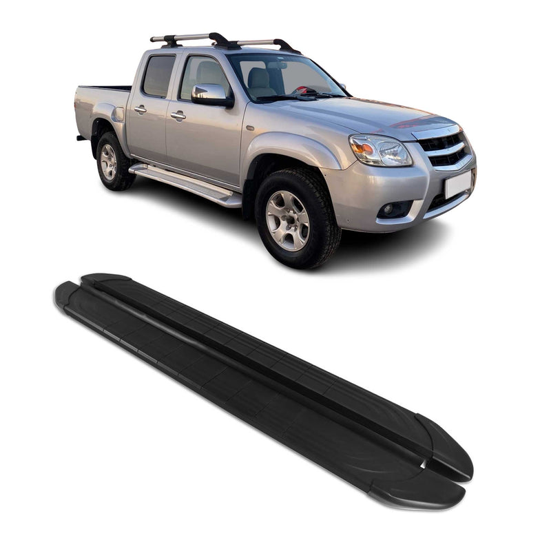 Marchepieds Latéraux pédale pour Mazda BT-50 Double Cab 2012-2020 2Pcs Alu Noir
