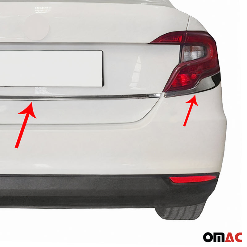 Cadre de Feu Stop Arrière pour Fiat Tipo 2016-2025 acier inox 3 Pcs