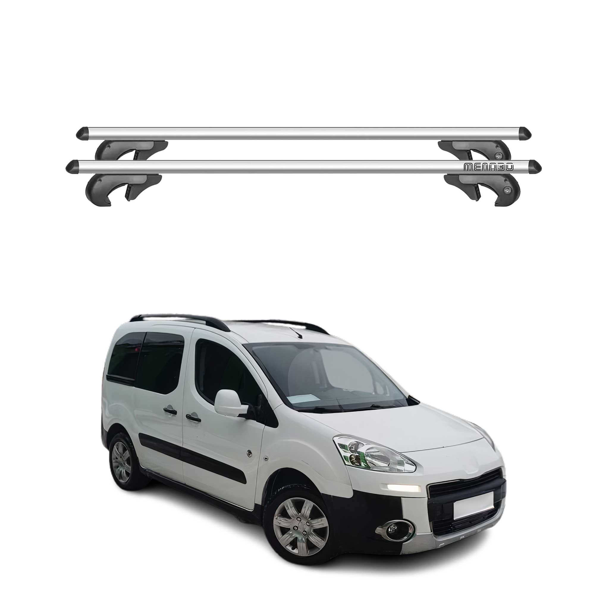 Barres de toit transversales pour Peugeot Bipper Tepee 2009-2014 90kg Alu
