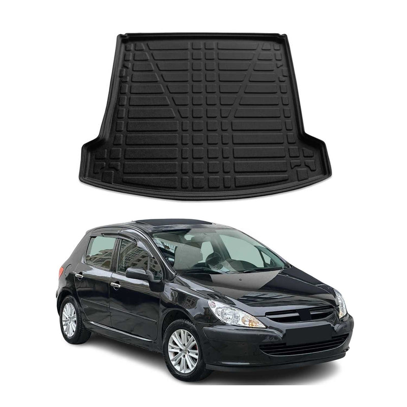 Tapis de Coffre pour Peugeot 307 2001-2008 HB Break en TPE Noir