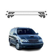 Barres de toit transversales pour Kia Carnival GQ 1998-2005 90kg Alu Gris 2x