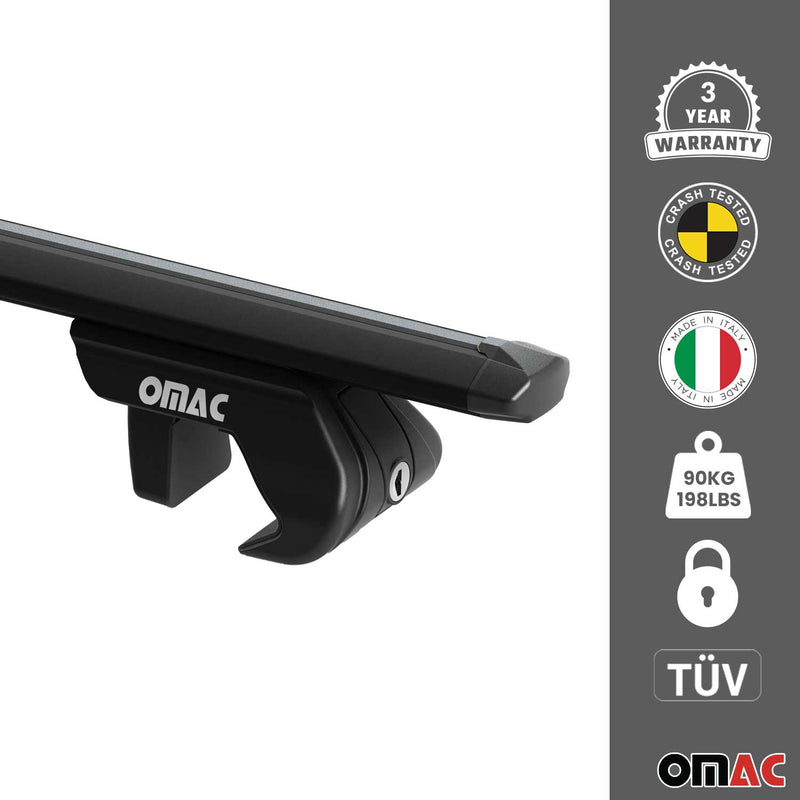 KIT Barres de toit trans+long pour Porsche Cayenne 2002-2010 Alu Noir