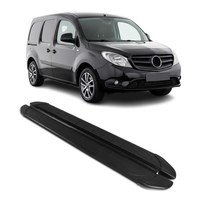 Marchepieds Latéraux pédale pour Mercedes Citan 2012-2021 2Pcs Aluminium Noir