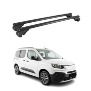 Barres de toit Transversales pour Fiat Doblo III 2022-2026 TÜV Aluminium Noir 2x