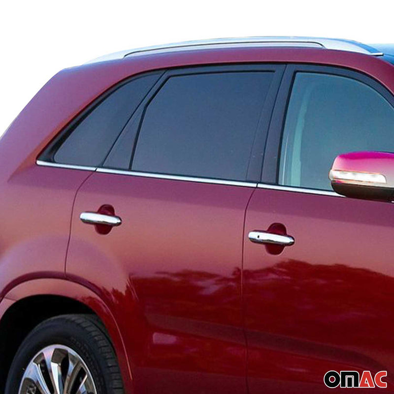 Baguettes pour contour Latérales pour Kia Sorento 2009-2014 en acier inox Chromé