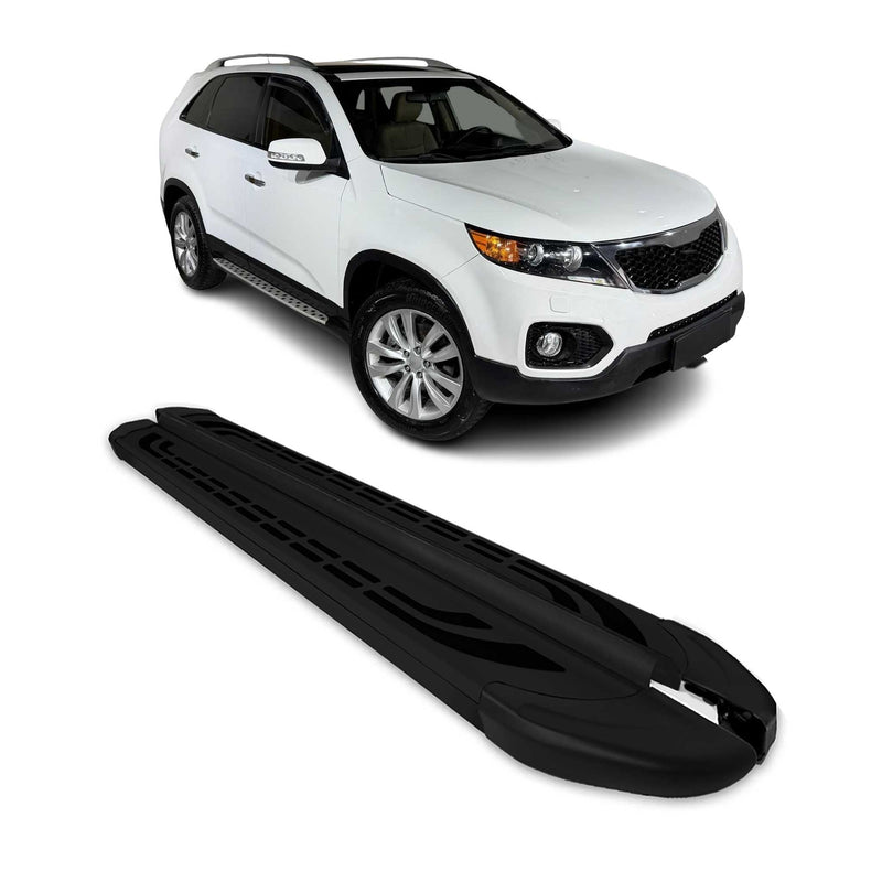 Marchepieds Latéraux pédale pour Kia Sorento 2009-2013 Aluminium Noir 2Pcs