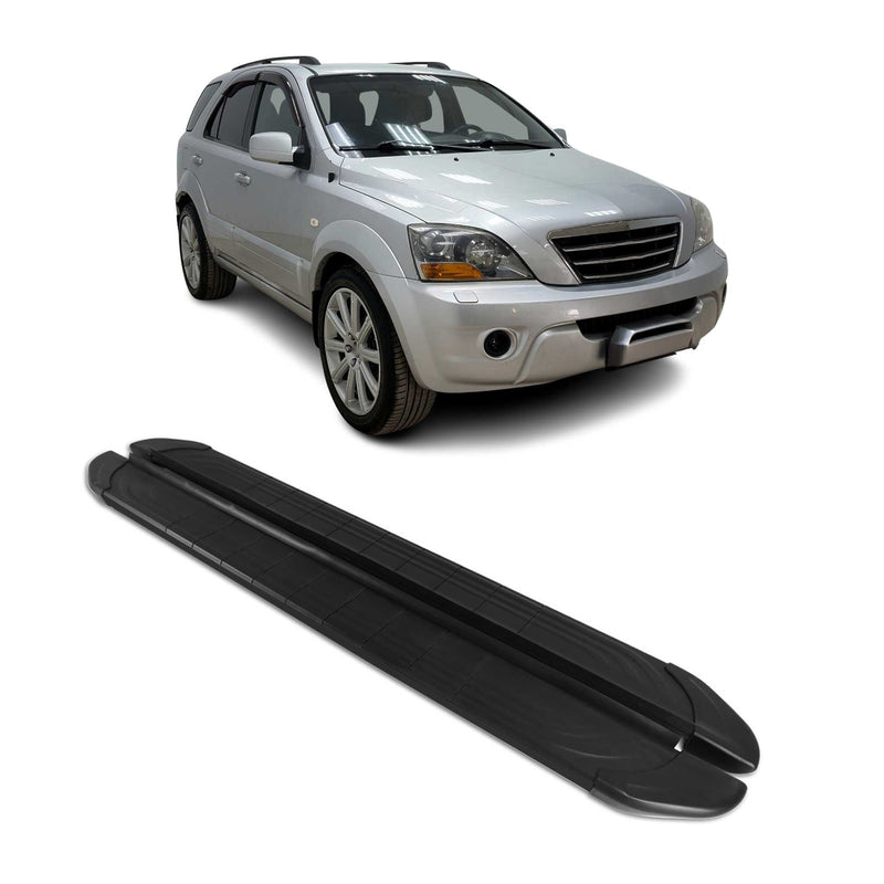 Marchepieds Latéraux pédale pour Kia Sorento 2002-2009 2Pcs Aluminium Noir