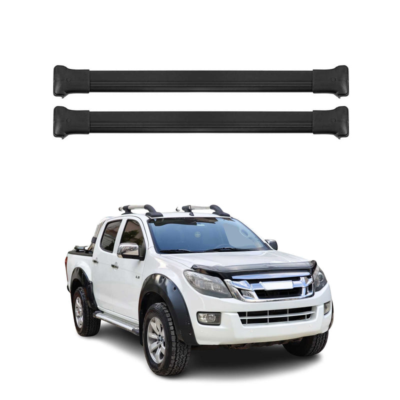 Barres de toit transversales pour Isuzu D-max 2012-2019 2pcs en Alu noir ABE