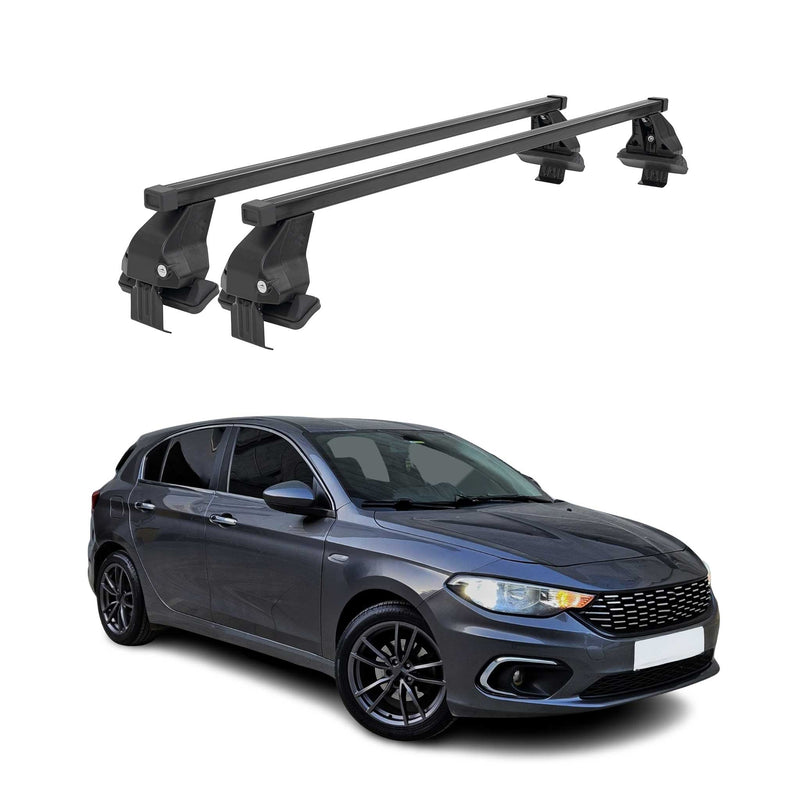 Barres Transversales Menabo pour Fiat Tipo 2016-2024 Noir Omega