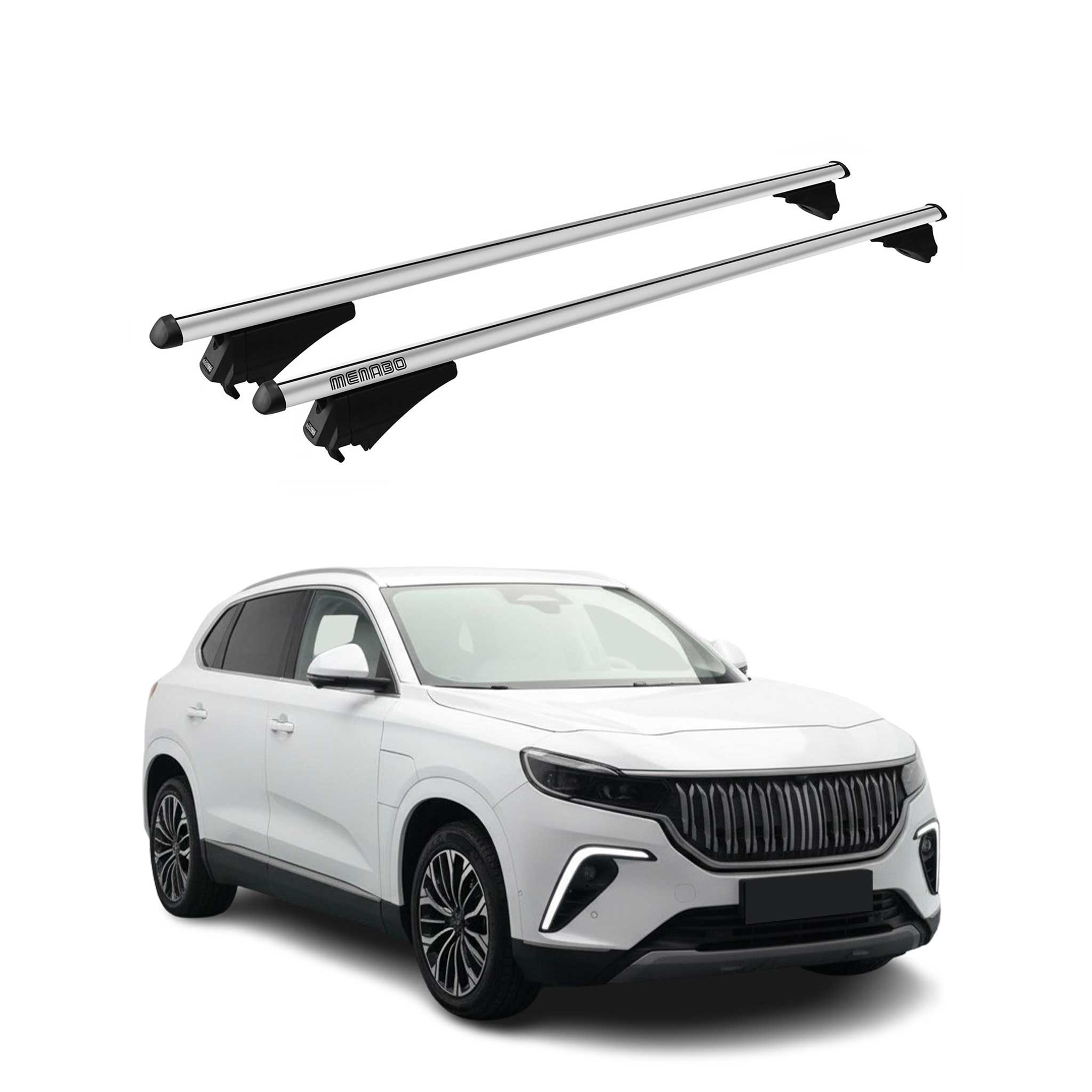 Tiger Barres de toit transversales pour Togg T10X 2023-2026 Aluminium Gris 2Pcs