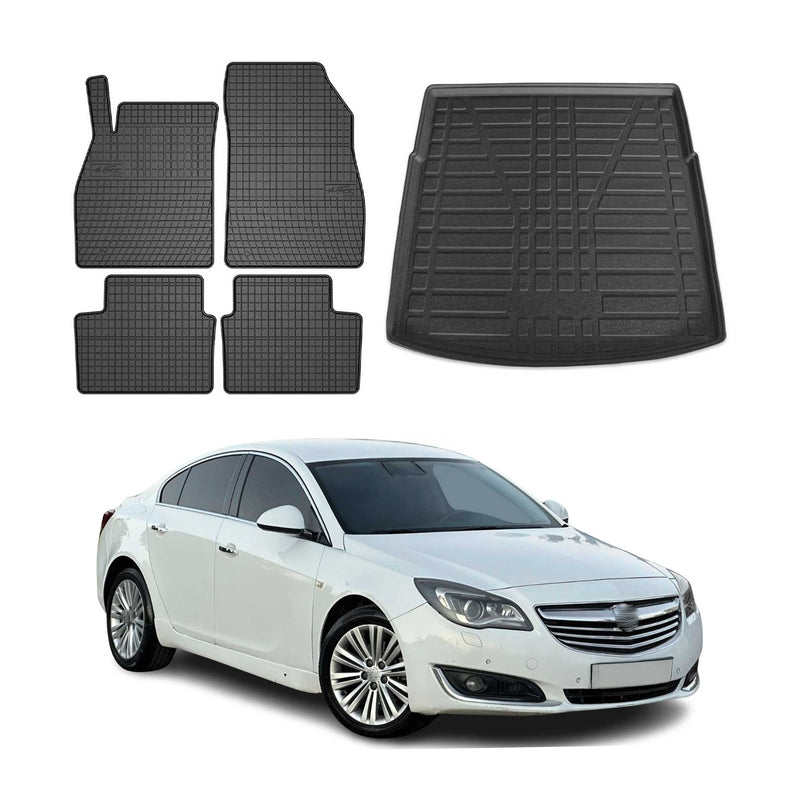 Kit Tapis de sol et coffre pour Opel Insignia A Sports Tourer 2009-2013 TPE Noir