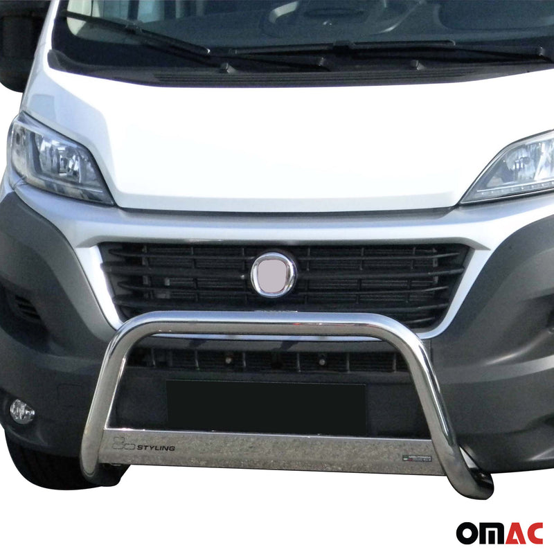 Pare-buffle Avant pour Fiat Ducato 2014-2020 63 mm en Acier Gris