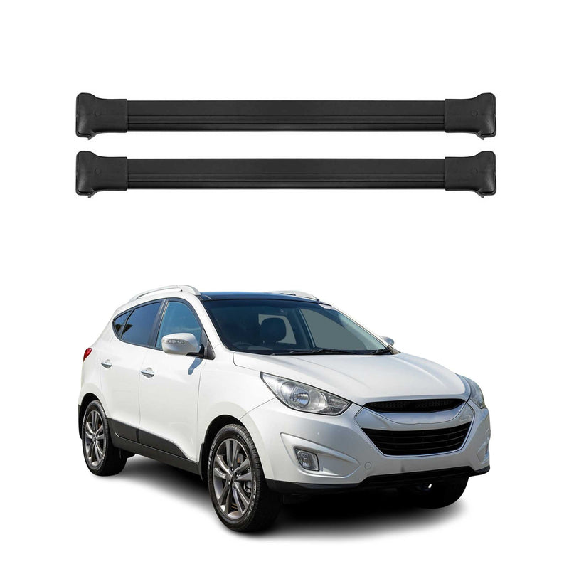 Barres de toit transversales pour Hyundai ix35 2009-2013 Aluminium Noir
