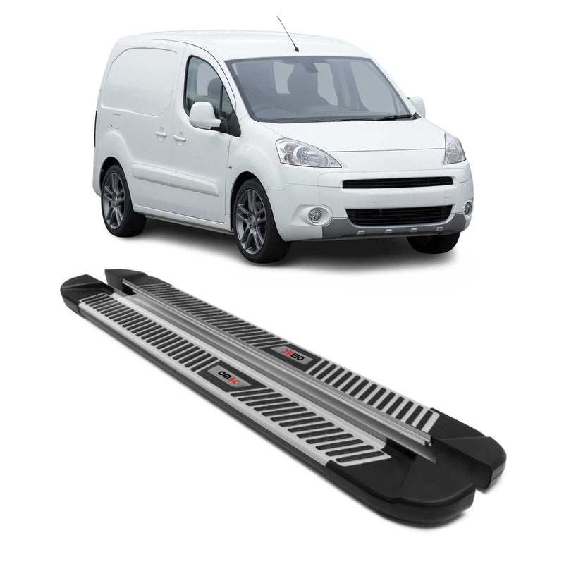 Marchepieds Latéraux pour Citroen Berlingo 2008-2018 L1 Aluminium Noir Gris 2Pcs