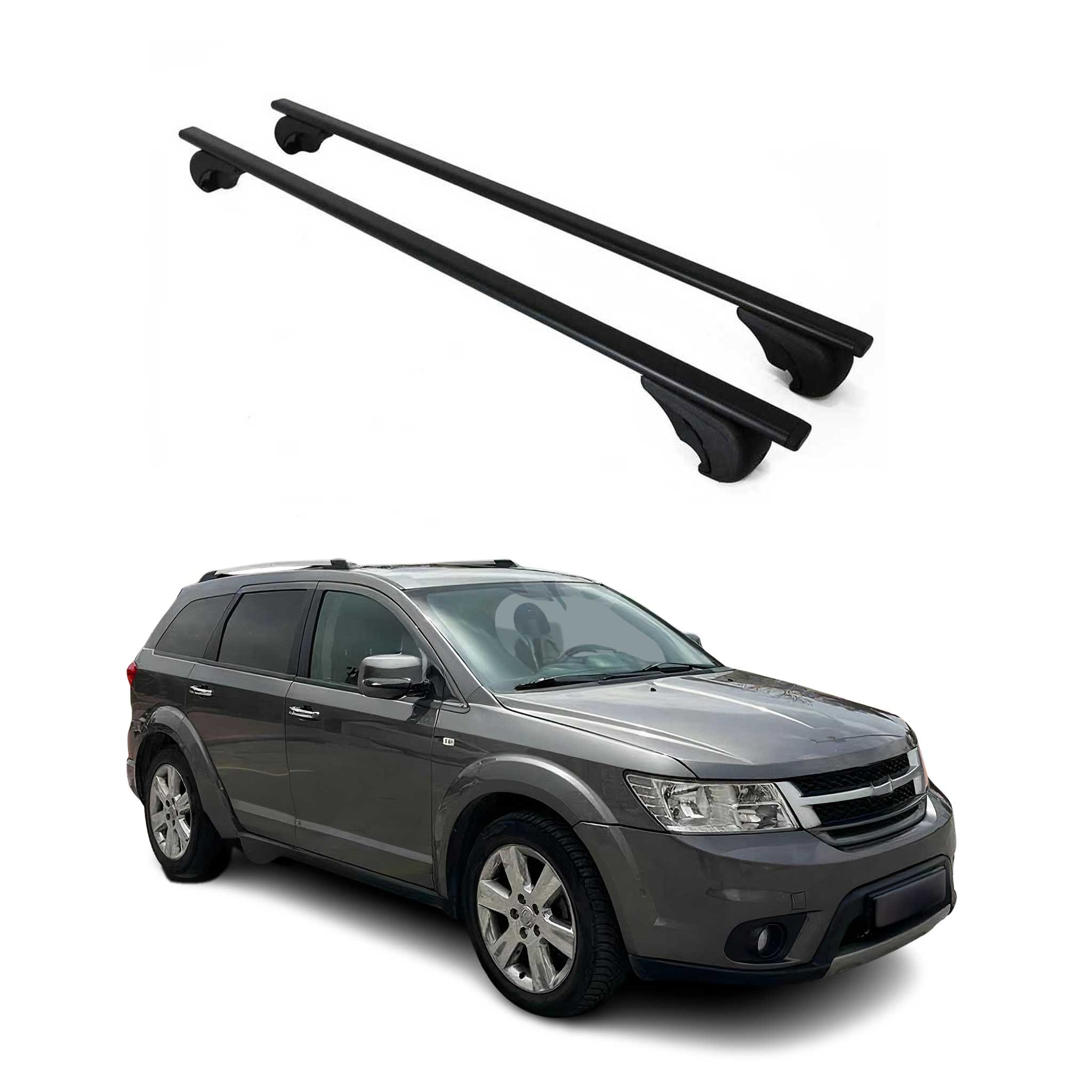 Barres de toit Transversales pour Fiat Freemont 2011-2024 Fer Noir