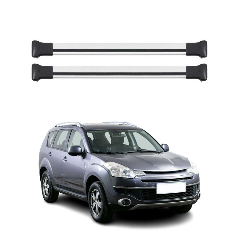 Barres de toit transversales pour Citroen C-Crosser 2007-2012 Aluminium Gris