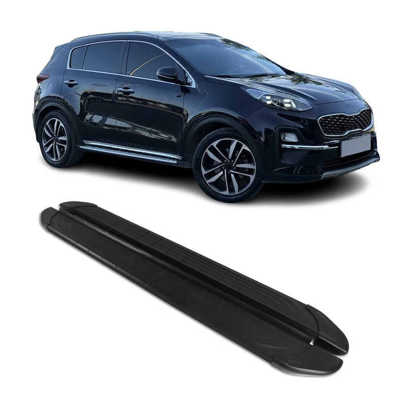 Marchepieds Latéraux pédale pour Kia Sportage 4 2016-2021 2Pcs Aluminium Noir