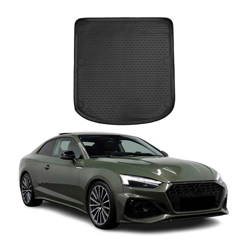 OMAC Tapis de coffre pour Audi A5 F5P Coupé 2017-2024 caoutchouc TPE Noir