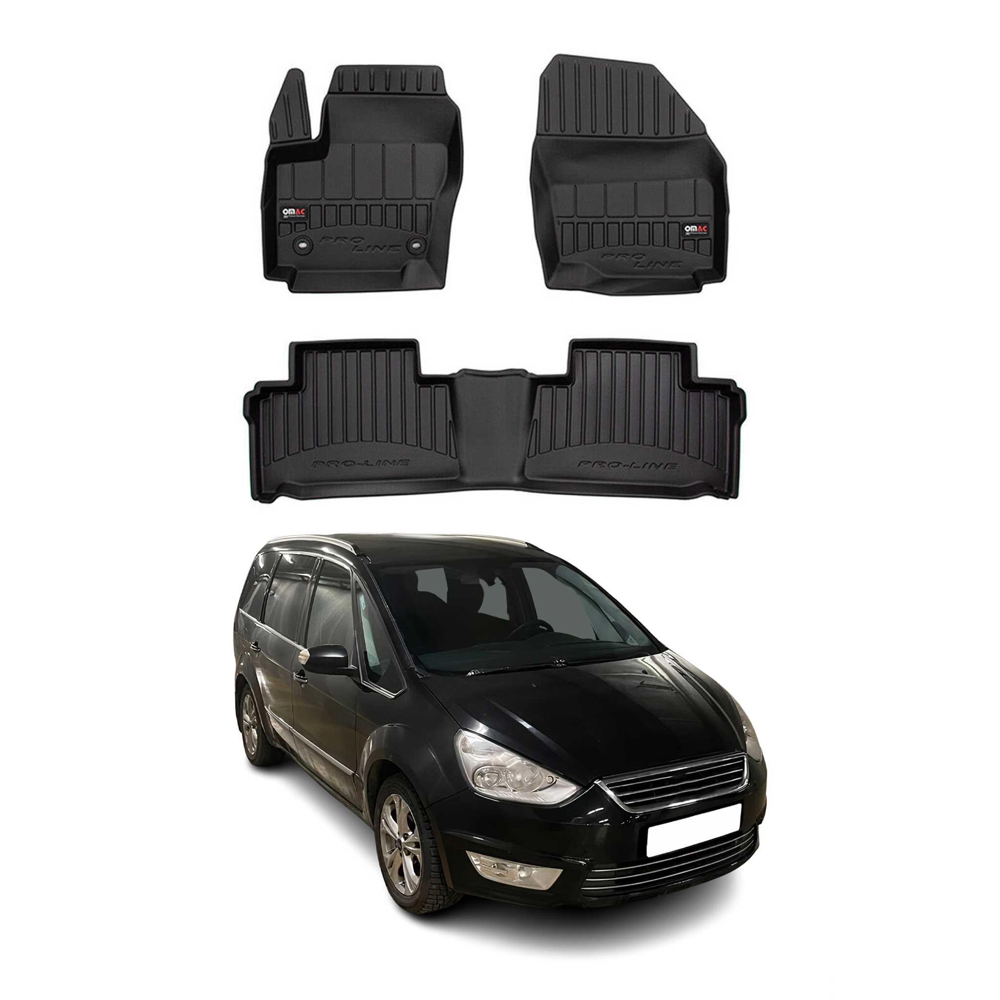 Tapis de Sol pour Ford Galaxy 2006-2015 Caoutchouc TPE Noir