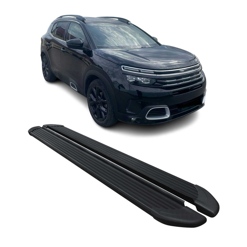 Marchepieds Latéraux pour Citroen C5 Aircross 2018-2025 Noir Aluminium 2Pcs