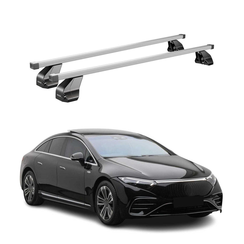 Menabo Barres de Toit Transversales pour Mercedes EQS V297 2021-2025 Alu Gris
