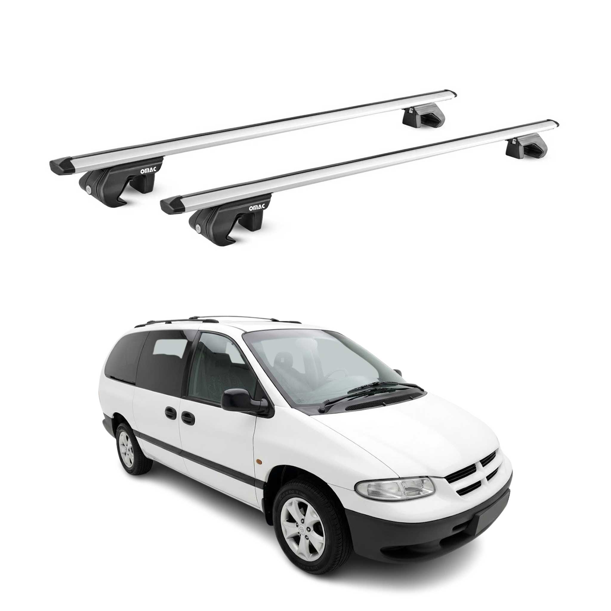 Barres de toit transversales ABE pour Chrysler Grand Voyager 1995-2007 Gris 2x