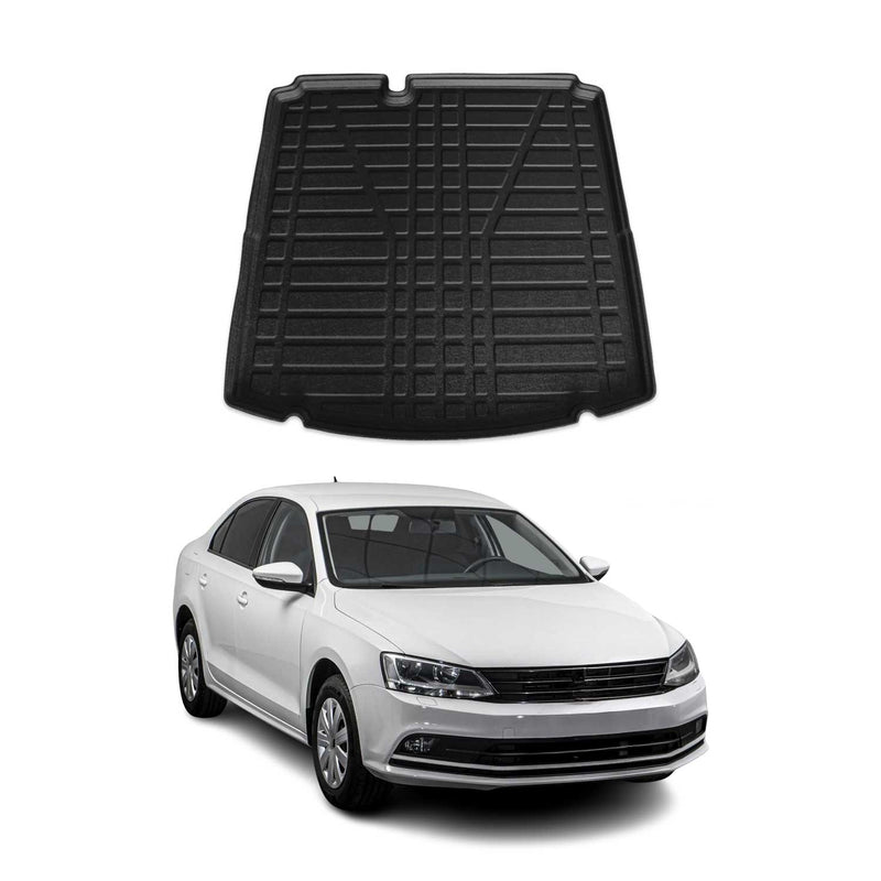 Tapis de Coffre pour VW Jetta 2011-2014 en TPE Noir 1x