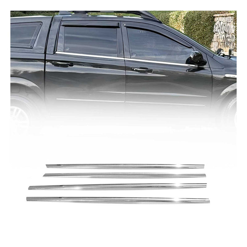 Baguettes pour contour Latérales pour Ssangyong Actyon Sports 2006-2012 Chromé
