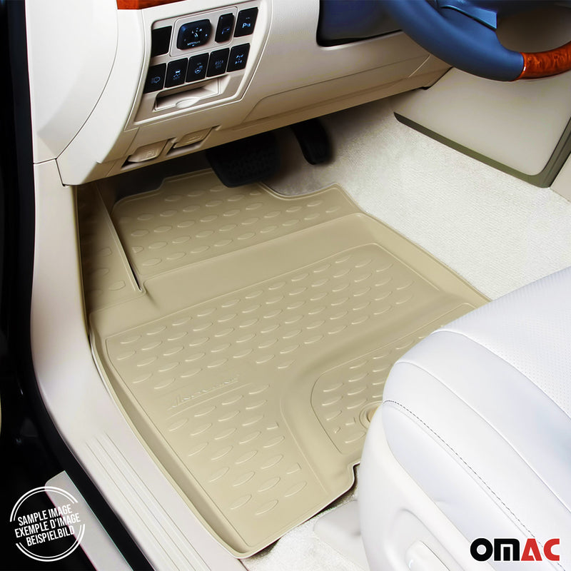 OMAC 3D Tapis de sol pour Audi A4 B8 Berline Break Allroad 2007-2016 TPE Beige