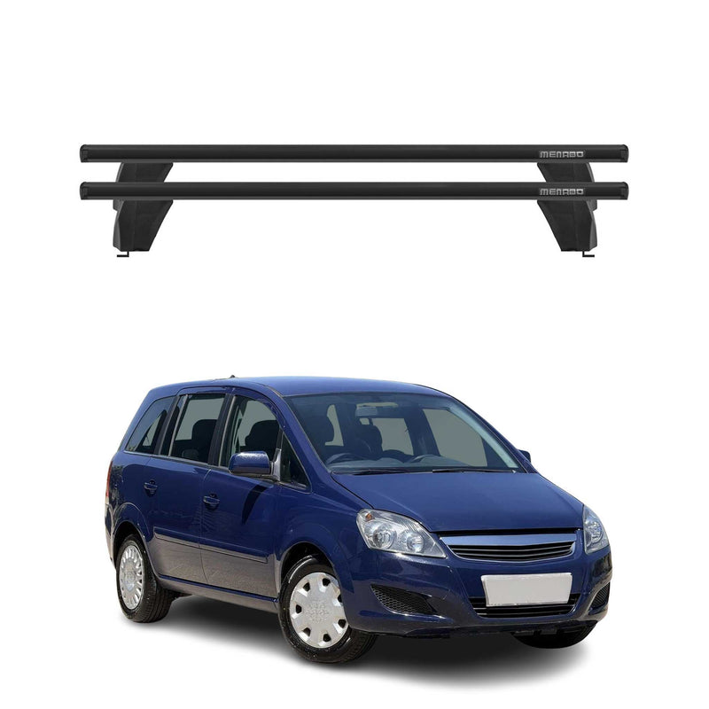 Menabo Barres de toit Transversales pour Opel Zafira 2005-2008 Alu Noir 2x ABE