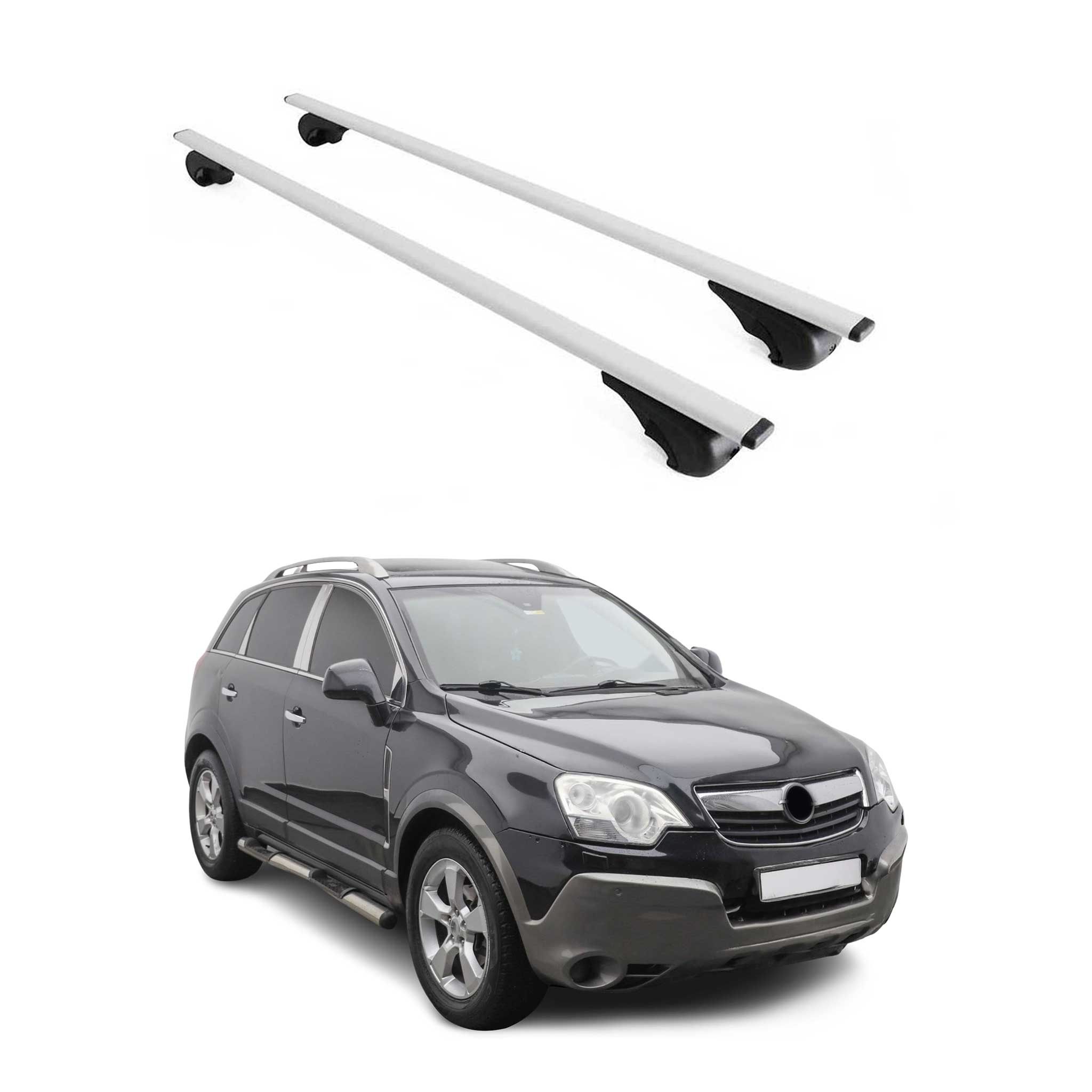 Barres de toit Transversales pour Opel Antara 2006-2017 Fer Argent