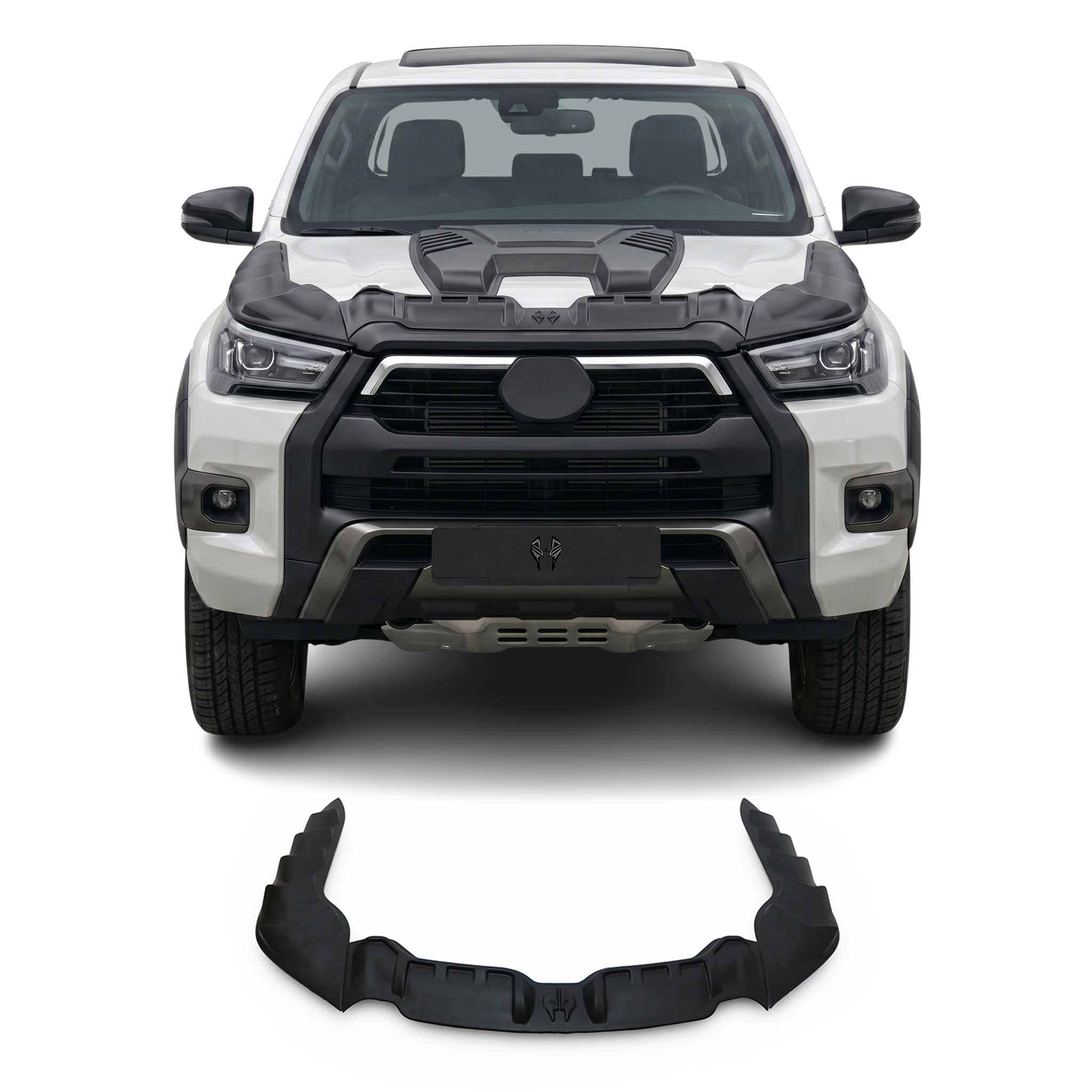 Déflecteur de Capot pour Toyota Hilux 2021-2026 en ABS Noir 3 Pcs