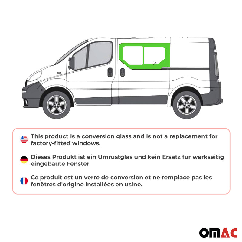 Vitre de Porte pour Opel Vivaro 2001-2014 L1/L2 Avant Gauche coulissante