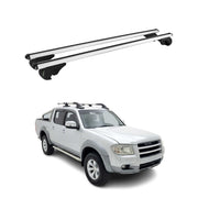 Barres de toit Transversales pour Ford Ranger II 2006-2011 TÜV Aluminium Gris 2x