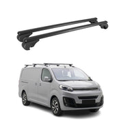 Barres de toit Transversales pour Citroen Jumpy 2016-2026 TÜV Aluminium Noir 2x