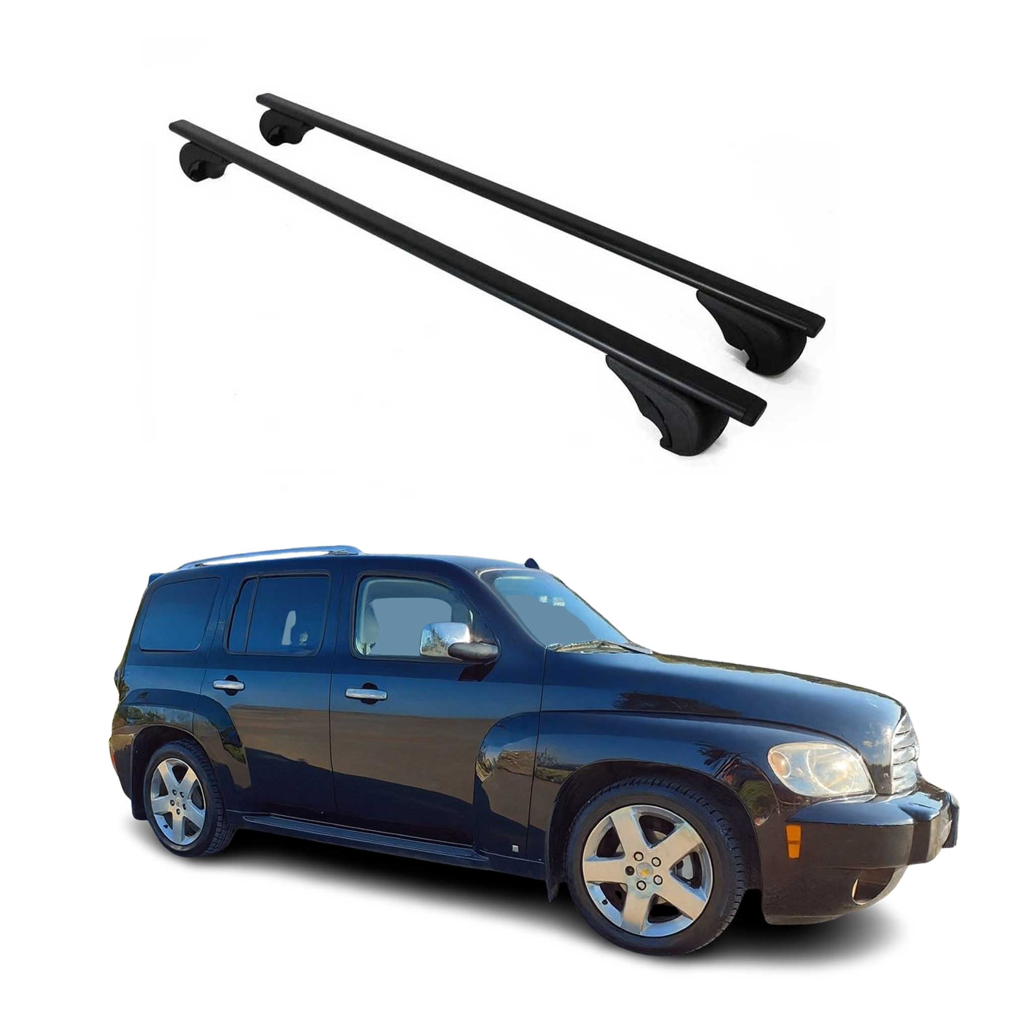 Barres de toit Transversales pour Chevrolet HHR 2007-2011 Fer Noir