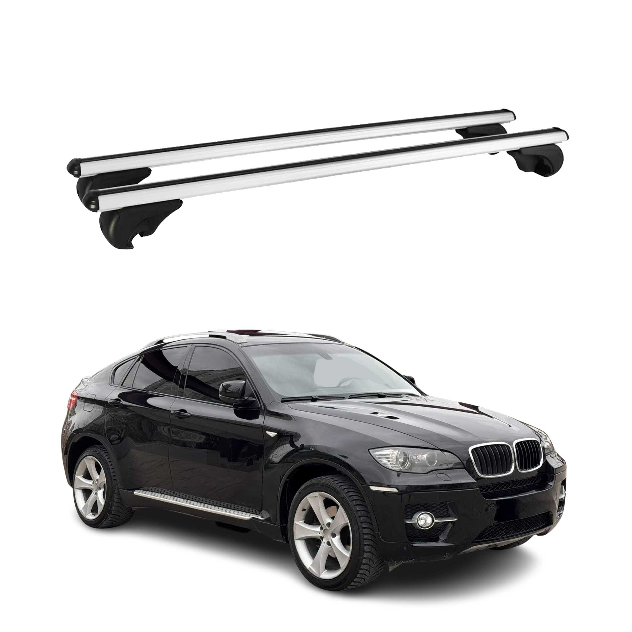 Barres de toit transversales pour BMW X6 E71 E72 2007-2014 Aluminium Argent