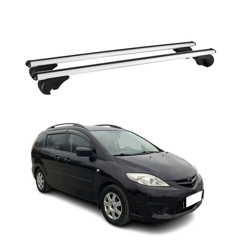 Barres de toit Transversales pour Mazda 5 2005-2010 Aluminium Argent