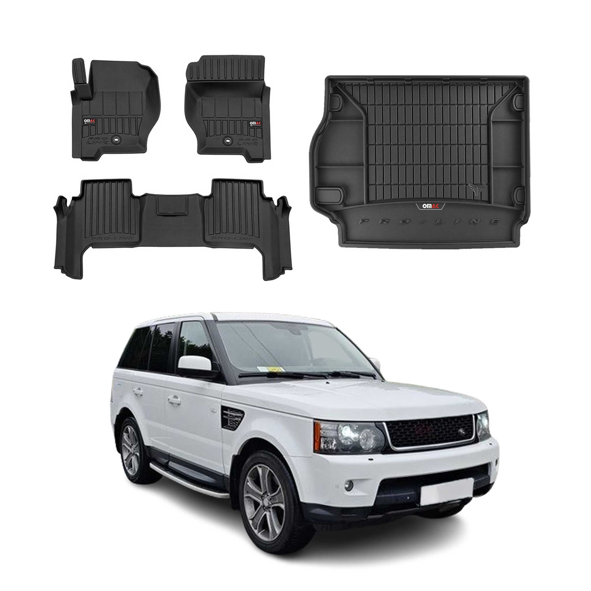 Kit Tapis de Sol et Coffre pour Land Rover Range Rover Sport 2005-2013 TPE Noir