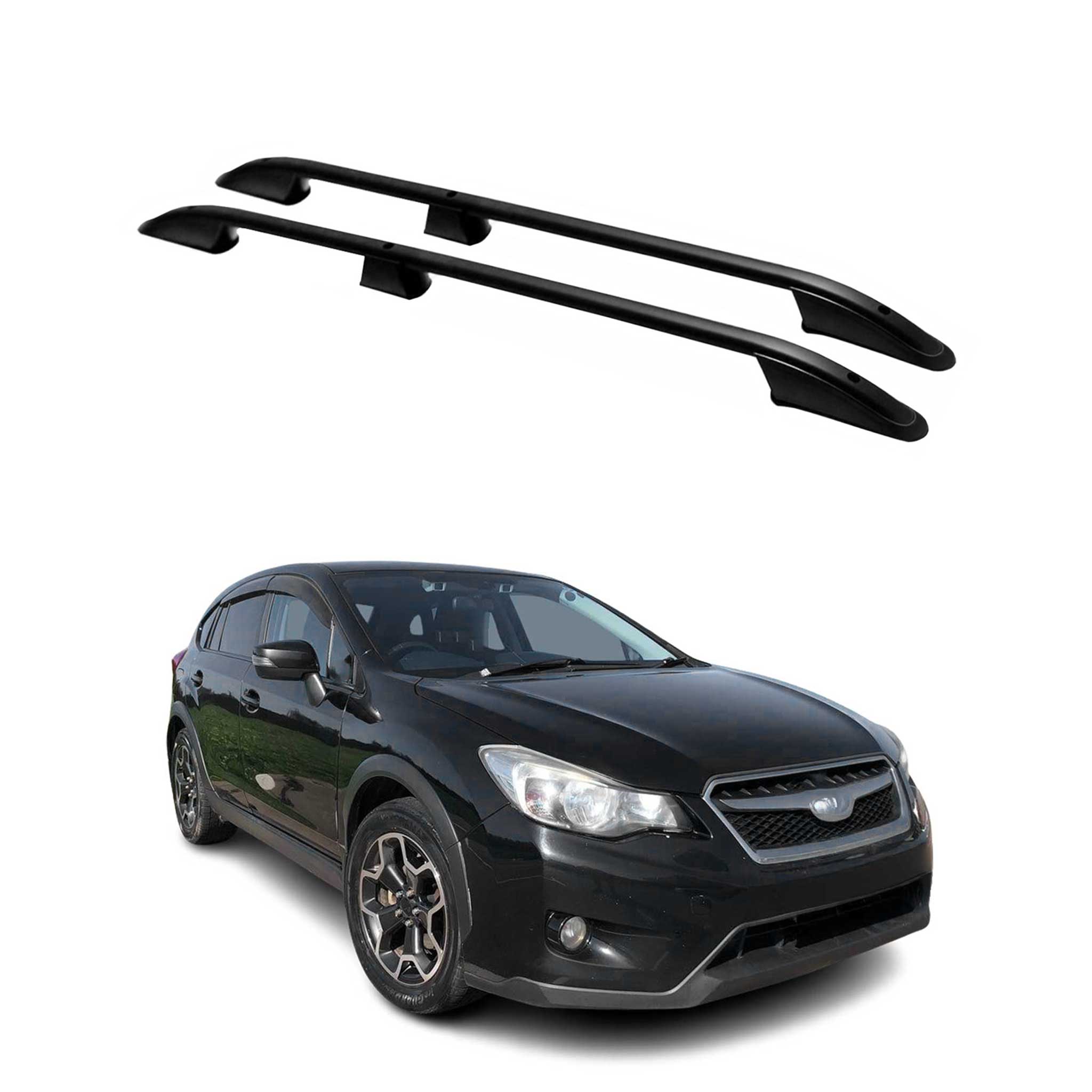 Barres de toit longitudinales pour Subaru XV 2012-2018 GP SUV Aluminium Noir