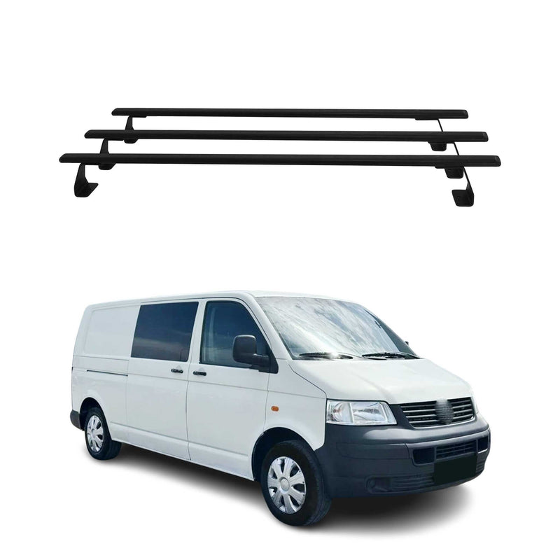 Barres De Toit Transversales Pour VW T5 Caravelle 2003-2015 Noir en Alu