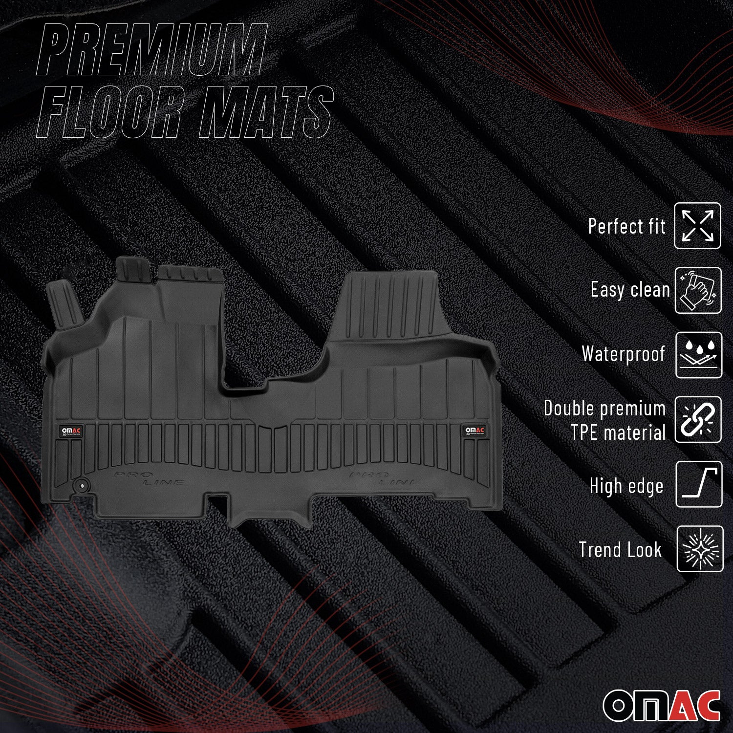 Tapis de Sol pour Peugeot Expert 2007-2016 TPE Noir