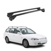 Barres de toit Transversales pour Hyundai Lantra II Break 1995-2000 Alu Noir 2x
