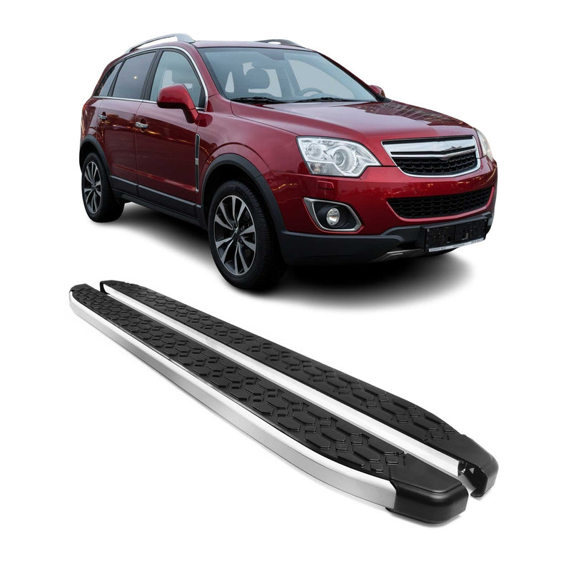 Marchepieds Latéraux pour Opel Antara 2016-2024 Gris Noir Aluminium 2Pcs