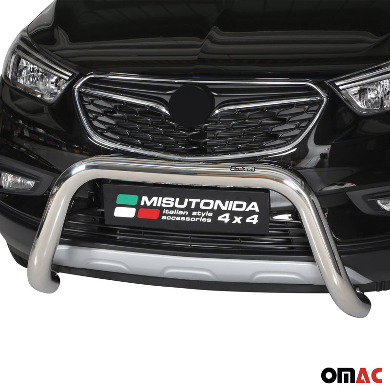 Pare-buffle Avant pour Opel Mokka X 2016-2019 76 mm en Acier Gris