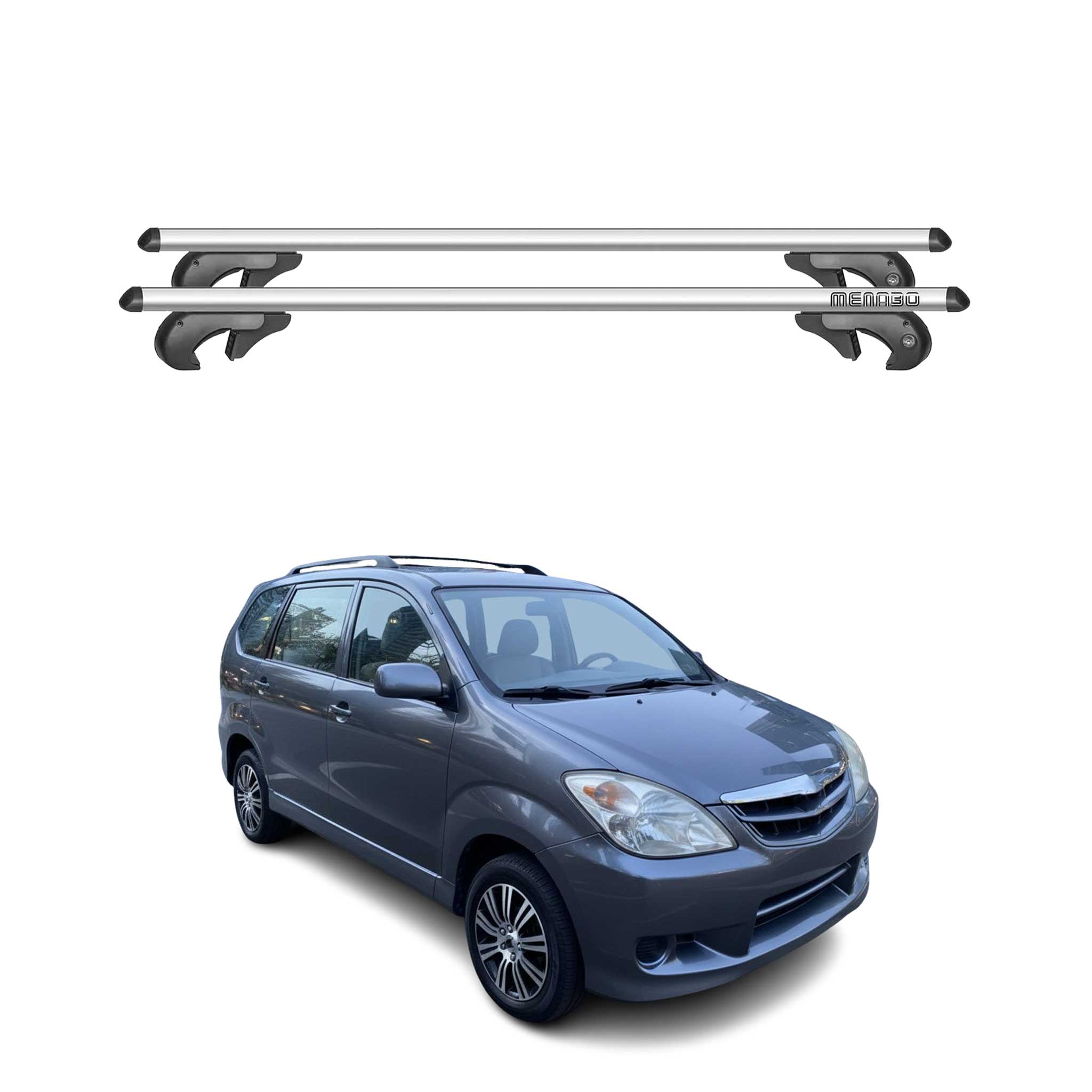 Barres de toit transversales pour Toyota Avanza 2011-2015 90kg Alu Gris