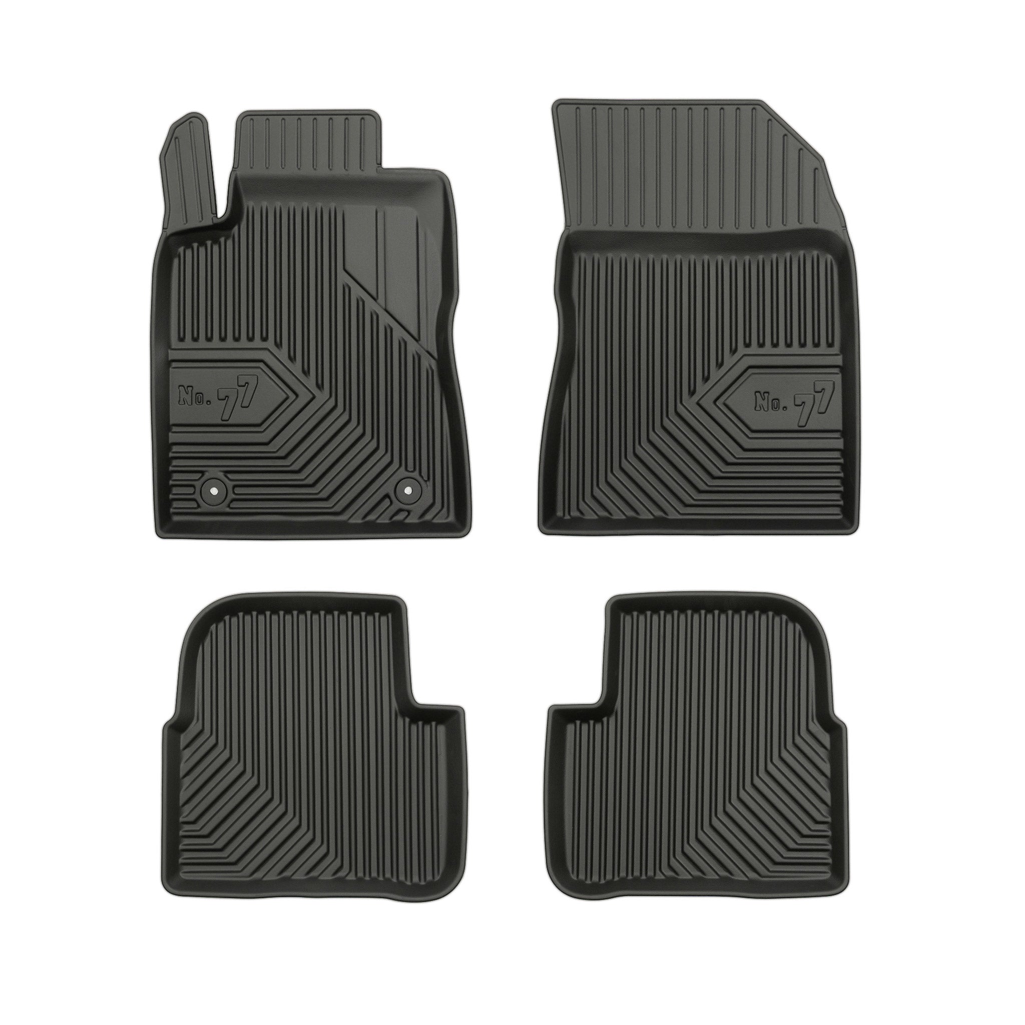 Tapis de Sol de Voiture pour Citroen C3 III 2016-2024 TPE Imperméable Noir 4Pcs