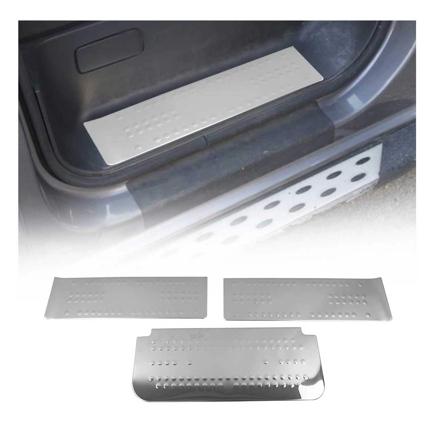 Couverture de Seuil de porte pour Renault Trafic II III 2001-19 inox chromé 3Pcs