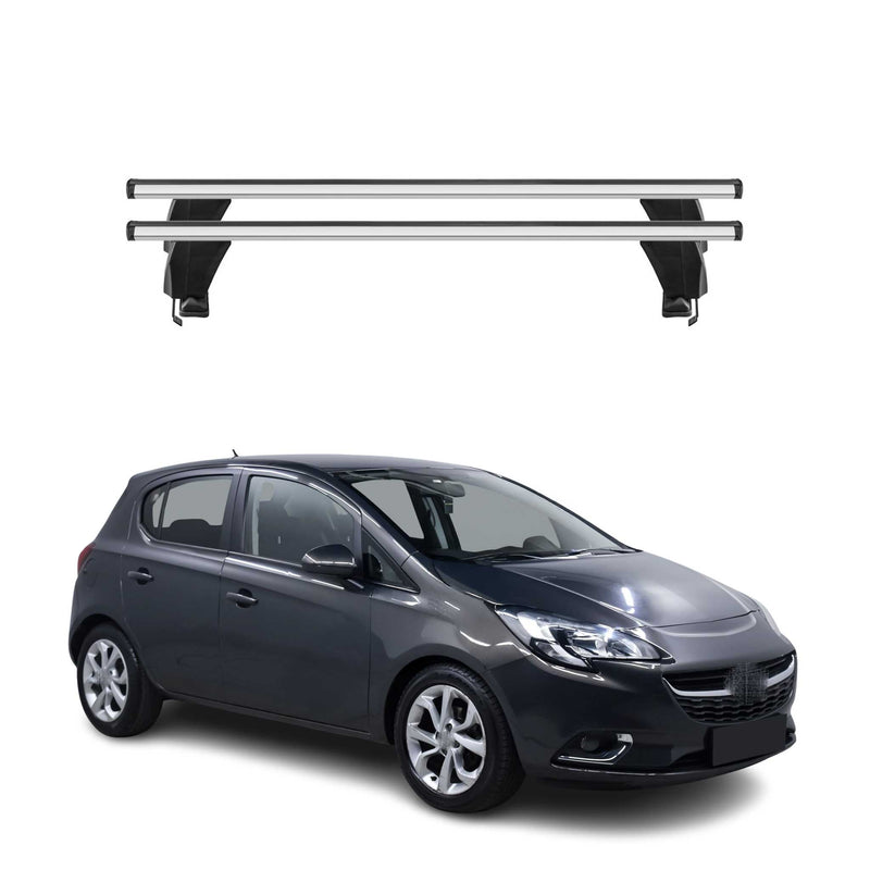 Menabo Barres de toit Transversales pour Opel Corsa 2015-2019 Alu Gris ABE 2x